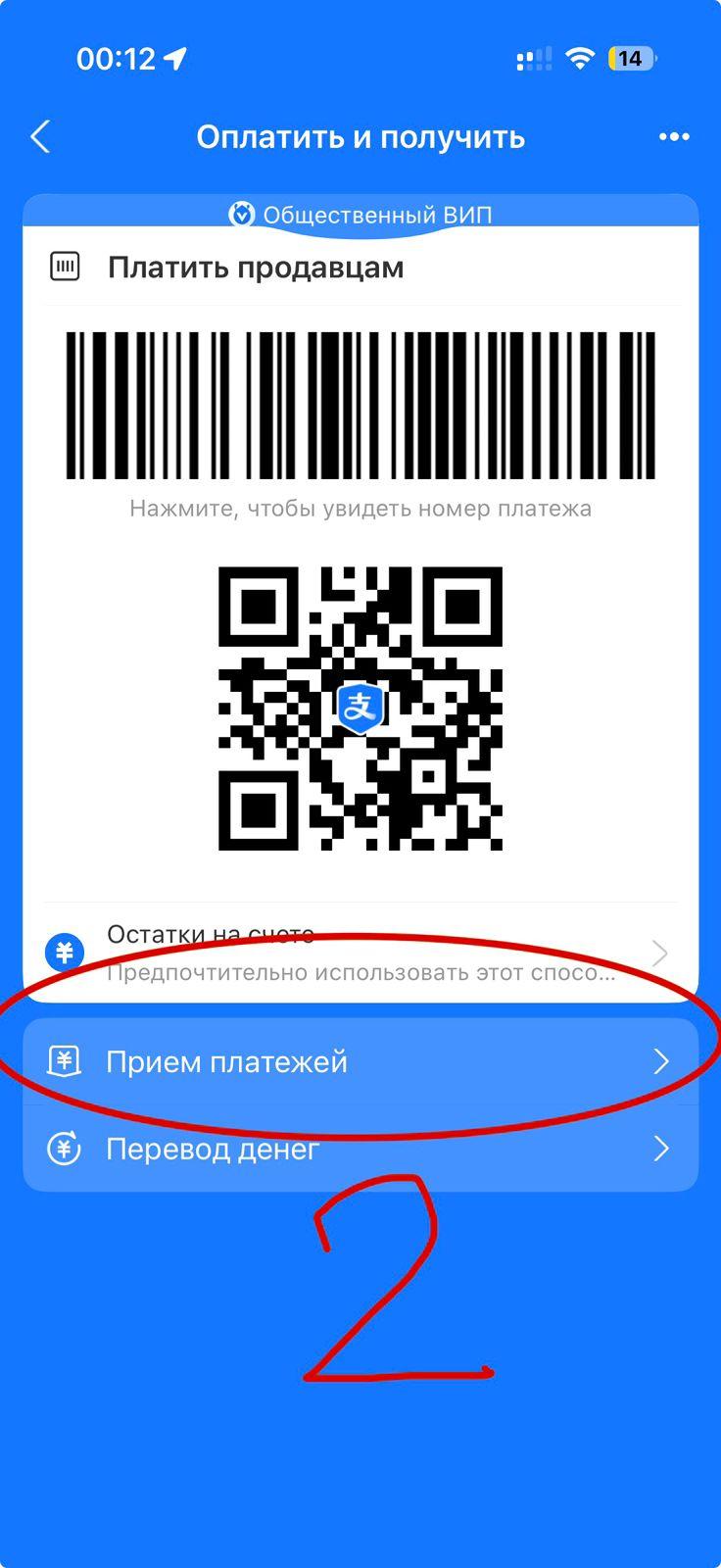 Alipay: раздел «Приём платежей»