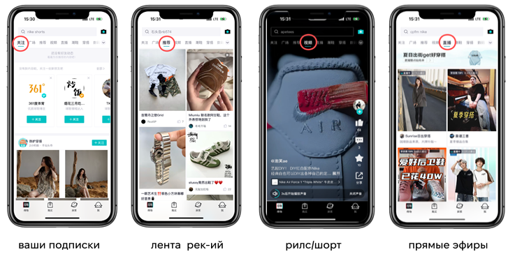 Разделы социальной сети Poizon